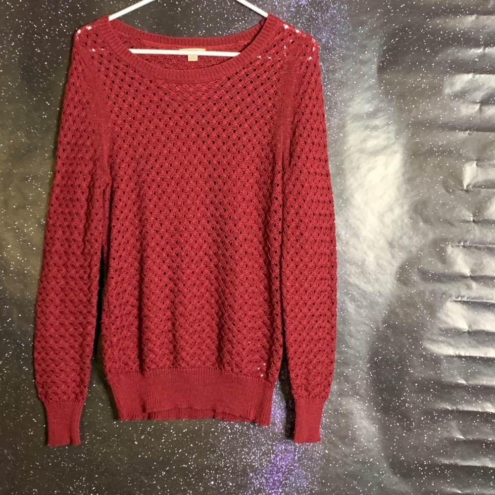 Timing- Burgundy Semi Sheer Sweater size Medium